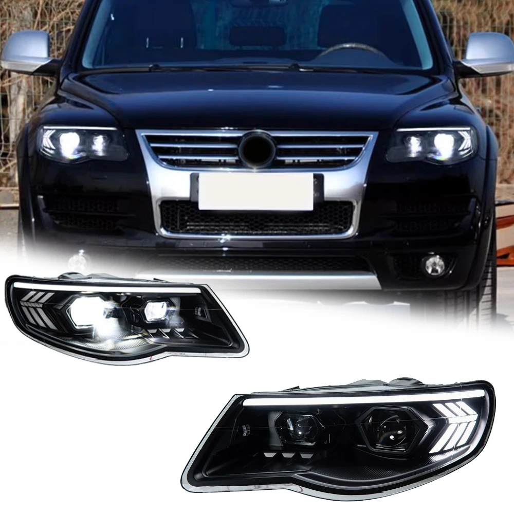 

Hot LED HeadLights for VW Touareg 07-10 new style full led DRL Car head lamp Assembly Signal Auto Accessories Modified Lamp