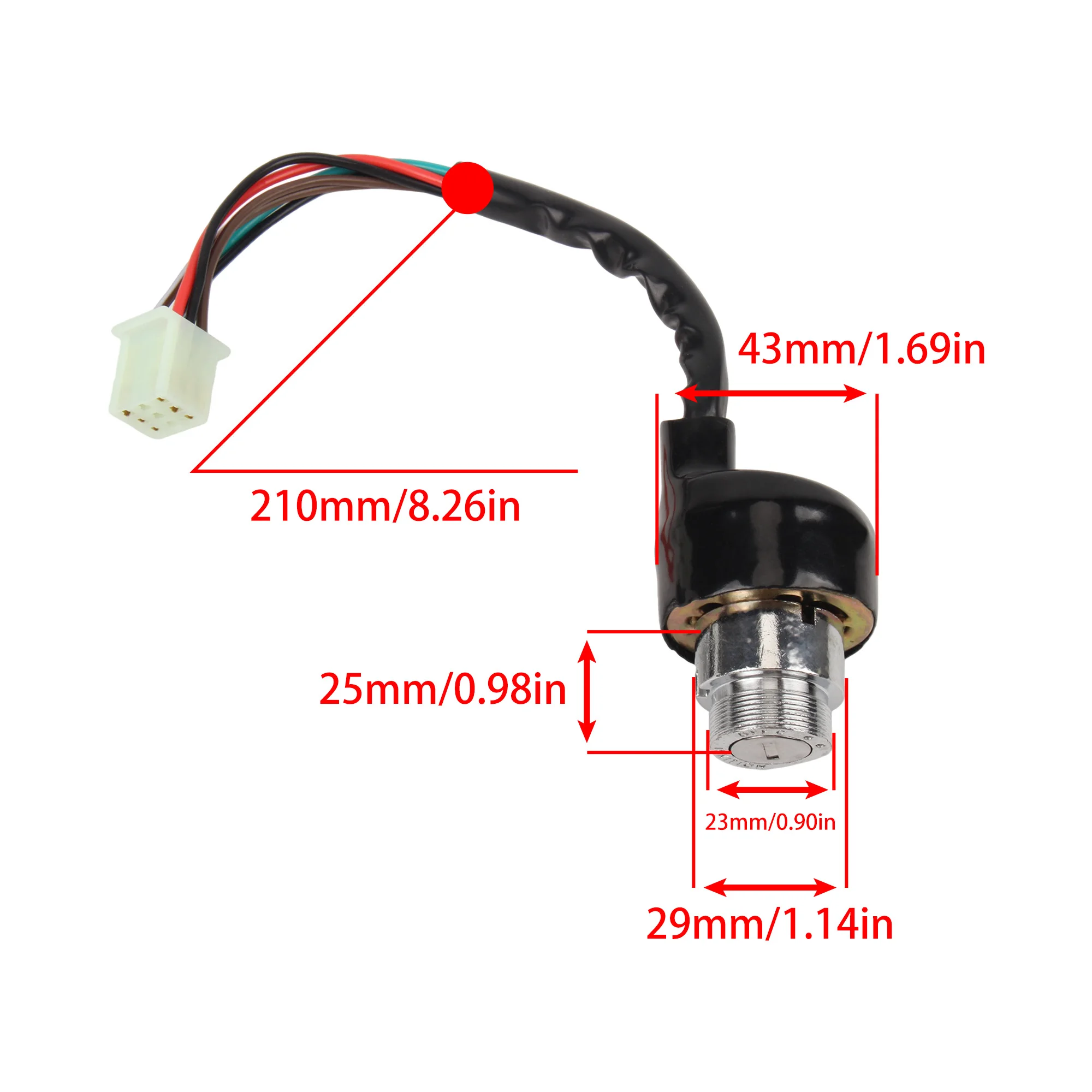 Universal 3 Position 6 Wire Ignition Switch Lock With 2 Keys For Motorcycle Scooter ATV Quad Pit Dirt Bike Replacement Parts