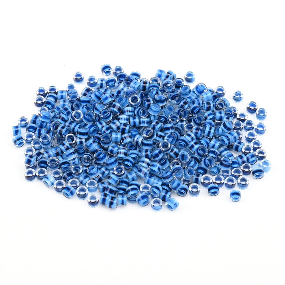 1000Pieces 2.5MM Japanese Glass Small Beads Ink Pattern Dye Core Mini Craft beads For French Embroidery Tassel Accessories
