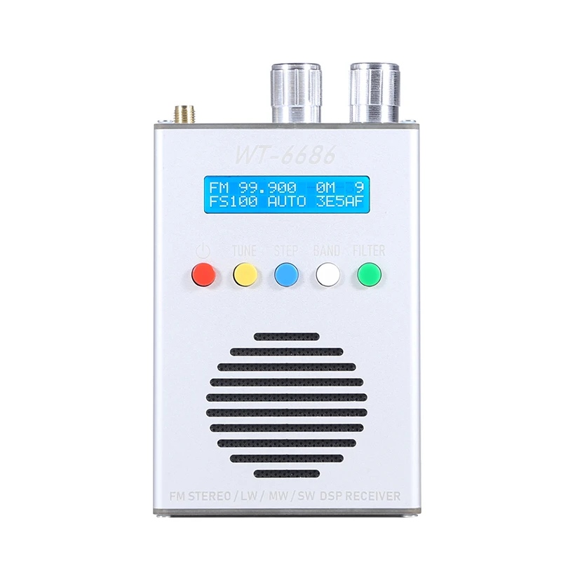 

TEF6686 Full Band FM/MW/Short Wave HF/LW Radio Receiver + LCD +1800MAh Battery + Metal Case + Speaker + Antenna