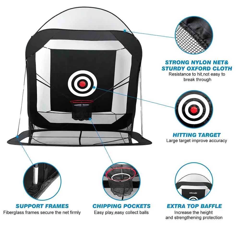 New golf indoor and outdoor swing cutting practice net with automatic ball return function, foldable, easy to store and portable