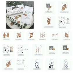 Tree Horses Metal Cutting Christmas Deer Star Dies Silicone Stamps Scrapbooking Stencil Photo Album Card DIY Paper Embossing