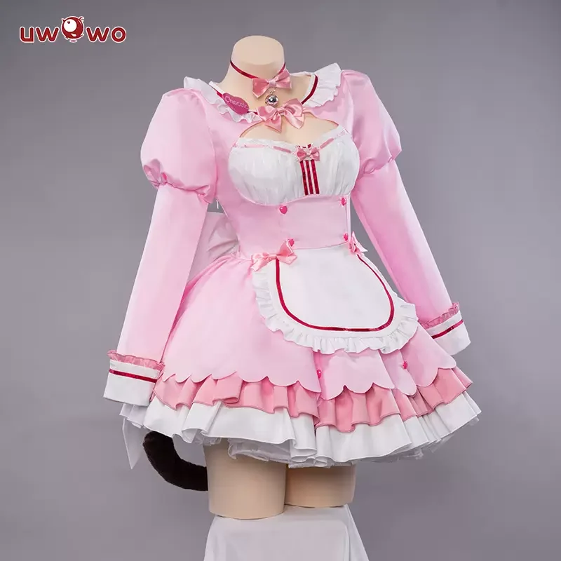 UWOWO-Robe de femme de chambre Chocola Cosplay pour femme, Costume Vol.4, Chocolaa, Vanillaa, Poinrobe rose, Tenues d'Halloween, Costumes en stock