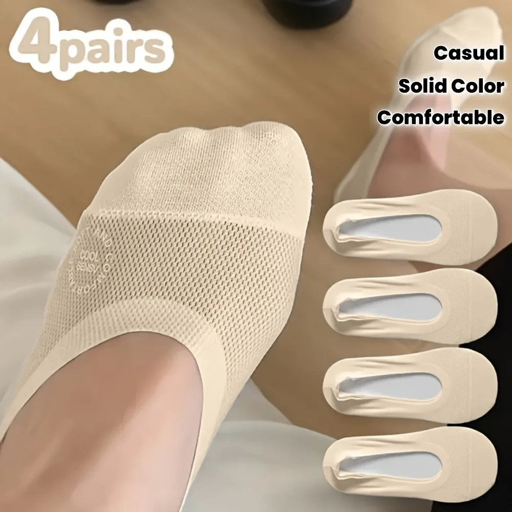 

No Show Socks Womens NonSlip Low Cut Invisible Liner loafer Socks Thin Breathable Mesh Ankle Socks for Flats Loafers Lightweight