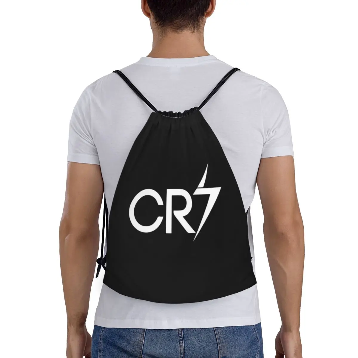 CR7- Ronaldo Drawstring bag Storage Portable Handbags Grocery Shopping Shoulder bags foldable Travel Bag