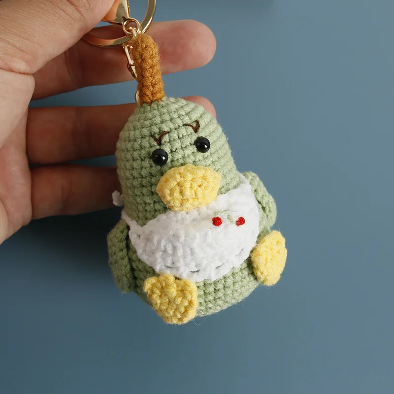 

Funny Duck Doll Crochet Keychains Creative Cartoon Pear Duck Knitting Keyrings Cute Duck Keychain For Bag Pendant Accessories