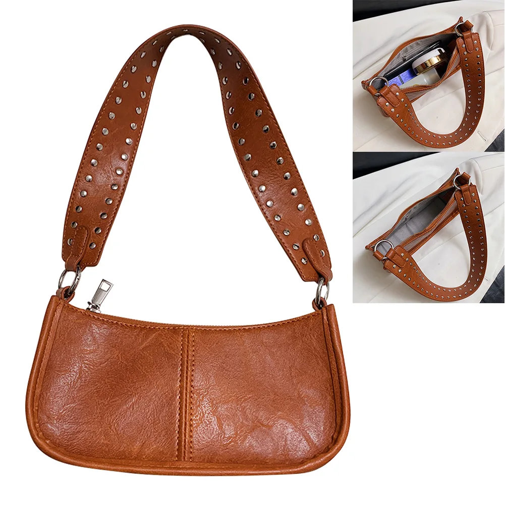 

Women Retro Shoulder Bag Versatile Underarm Satchel Bag Adjustable Strap Crossbody Sling Bag Leather Tote Bag Girl Stylish Purse