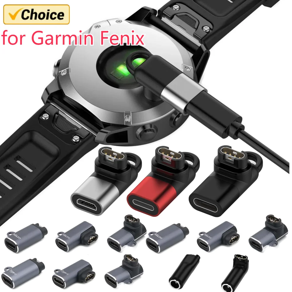 Type C/Micro/ios USB Female to 4pin Charger Adapter for Garmin Fenix 7/6/5 instinct 2S Venu 2 plus EPIX Watch Charging Converter