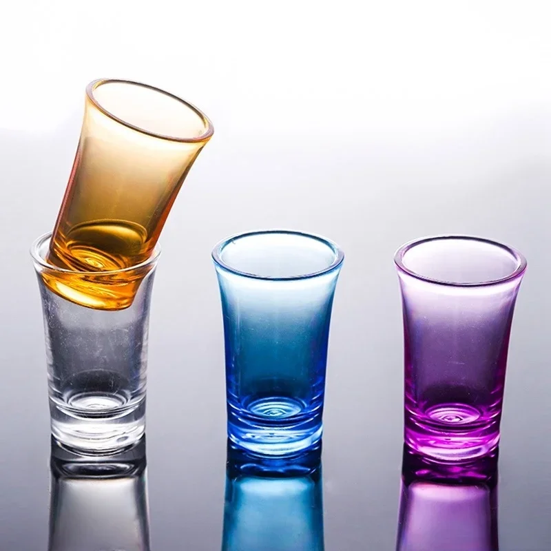 35ml Thick Bottom Shot Glass Bar White Wine Cup Color Cups Portable Drinkware Acrylic Plastic Cup Party Drinking Games