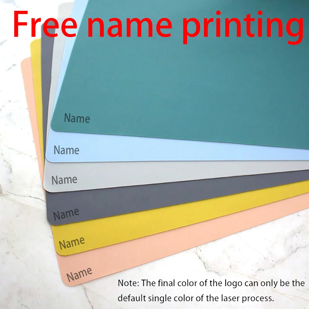 Free Name Printing Baby Tischset Tischset Hitzebeständige Silikon-Geschirrmatte, personalisiertes Geschenk