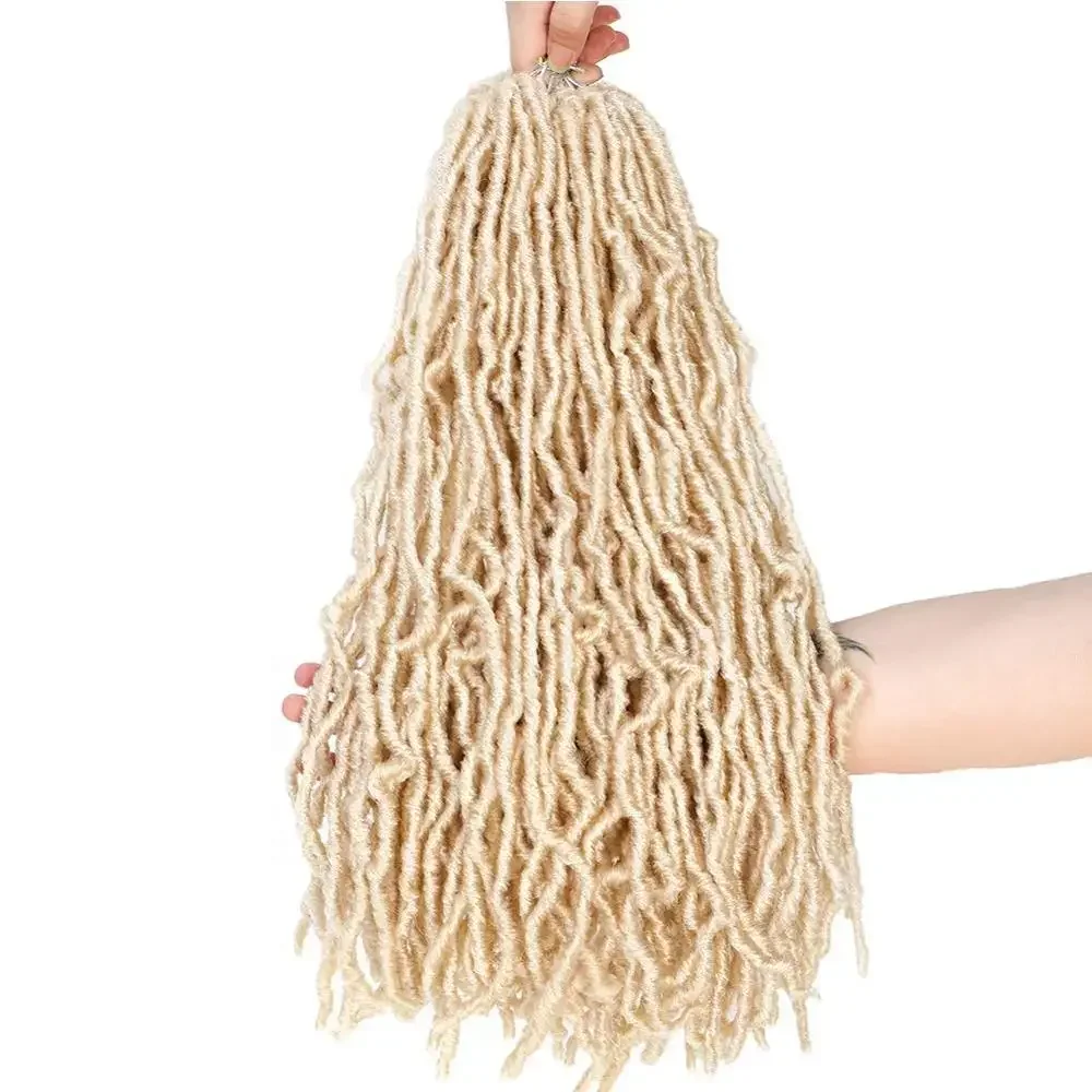 Schoonheid Godin Faux Locs Culry Vlecht Gehaakt Haar Zachte Natuurlijke Synthetische Vlechten Haarverlenging