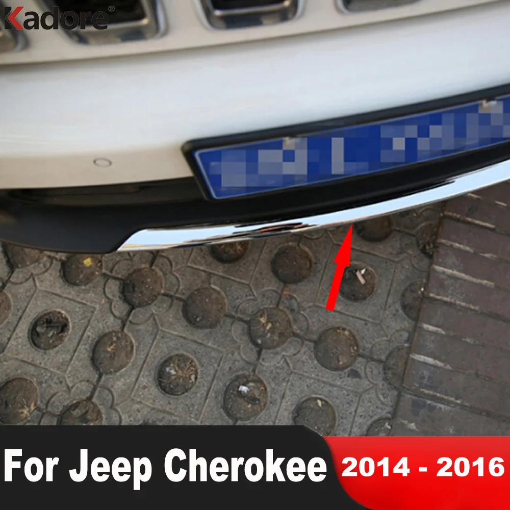 

Для Jeep Cherokee 2014, 2015, 2016, Хромированная передняя, нижняя, нижняя крышка бампера, отделка, декоративная защитная полоса, наклейка, автомобильные аксессуары