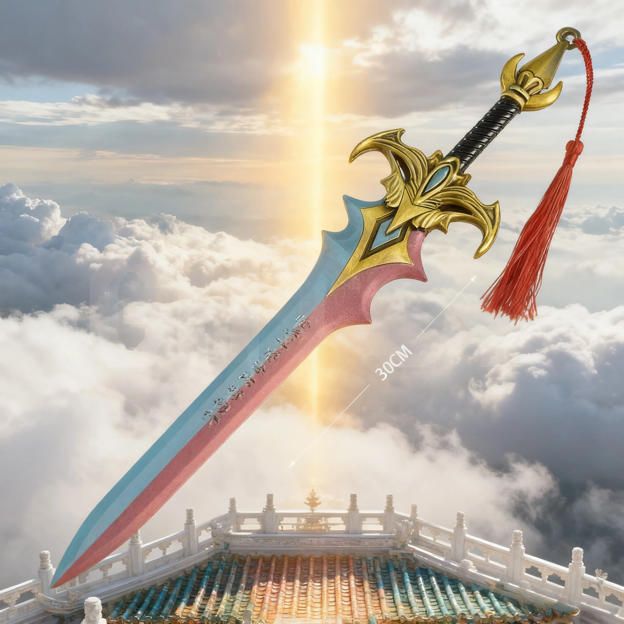 30 سنتيمتر/11.81in اثني عشر شفرة من الآلهة المخصصة لعبة الأجهزة الطرفية تشو شيان السيف شاشة لسطح المكتب جمع هدية عيد ميلاد لصبي