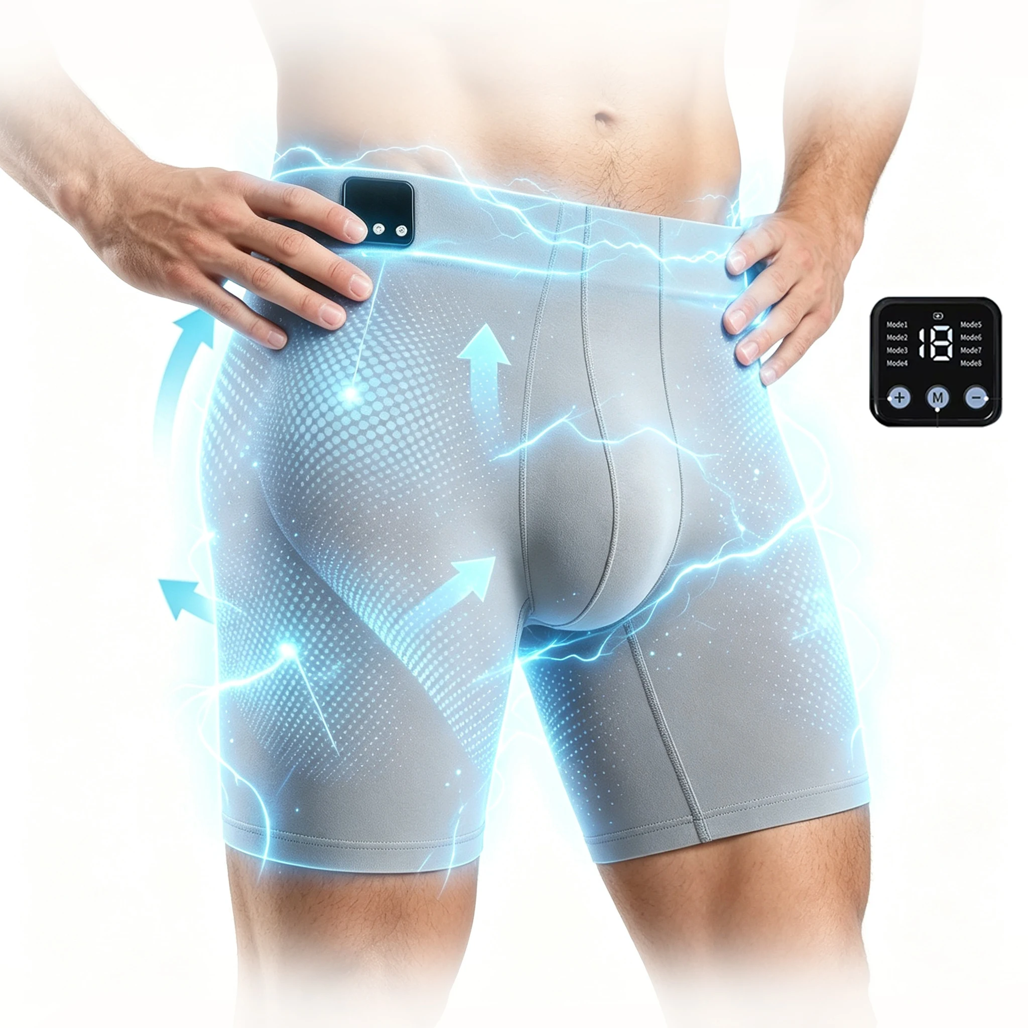 Image of Smarte EMS-Muskelstimulations-Massage-Shorts Mikrostrom-Yoga-Hose Unterwäsche für Männer und Frauen Körperformung Fitness