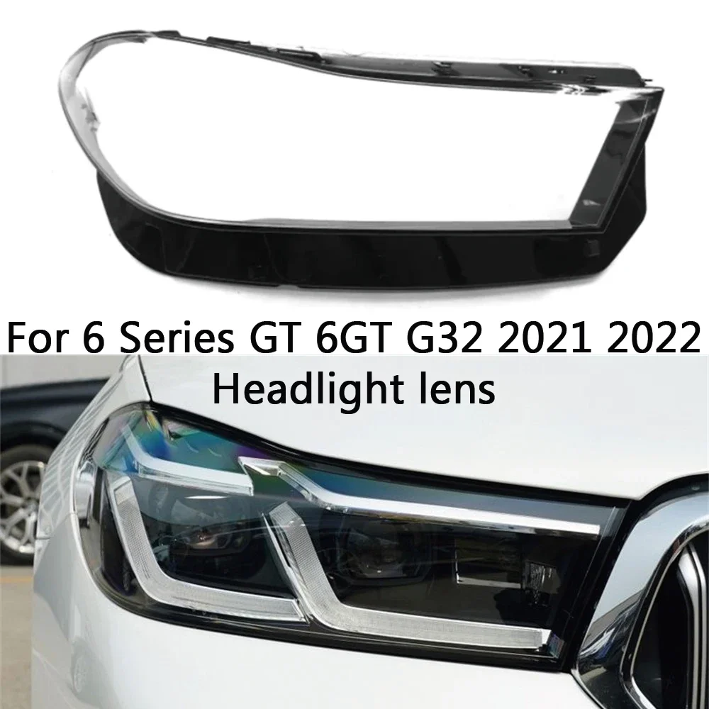 

HTTCY For BMW 6 Series GT 6GT G32 2021 2022 front Car Headlight Cover Lens Shell Lampcover Lampshade Headlamp Light mask