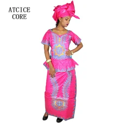 Robe africaine en bazin riche pour femmes, longue, brodée