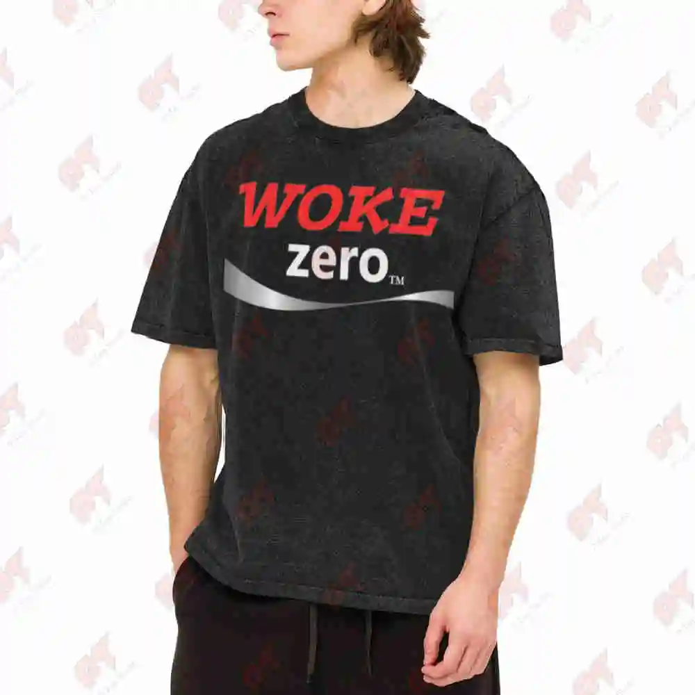 Woke Zero Social Justice Vintage Washed Tee Pure Cotton T-Shirt