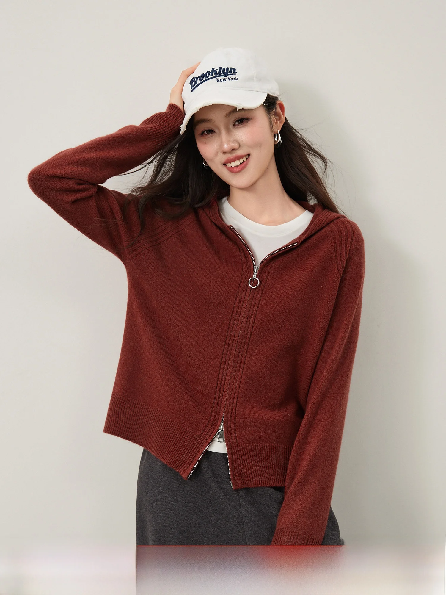 

Mijia High Quali Sl One-Piece Woolen Sweater Coat 00 Wool Hooded Knitted Women Winter Faion Ele Sle