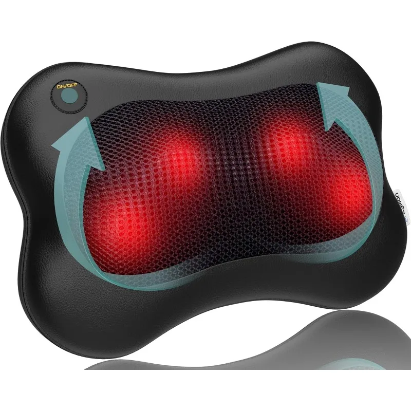 

Shiatsu Back and Neck Massager with Heat - 3D Kneading Deep Tissue Electric Massage Pillow for Chair, Car