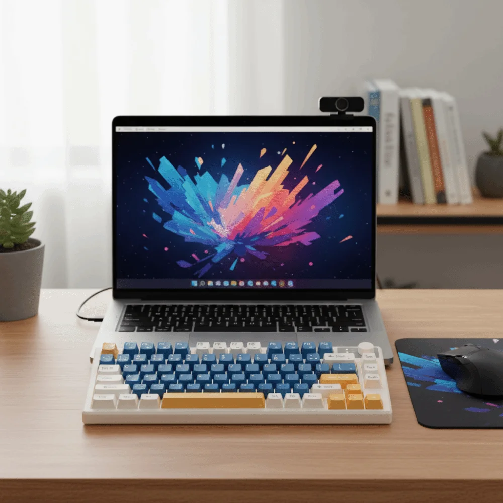 Wired Connection Gaming Mechanical Keyboard 75 Layout Ultra-Quiet Mechanical Feel Keyboard Compact Layout