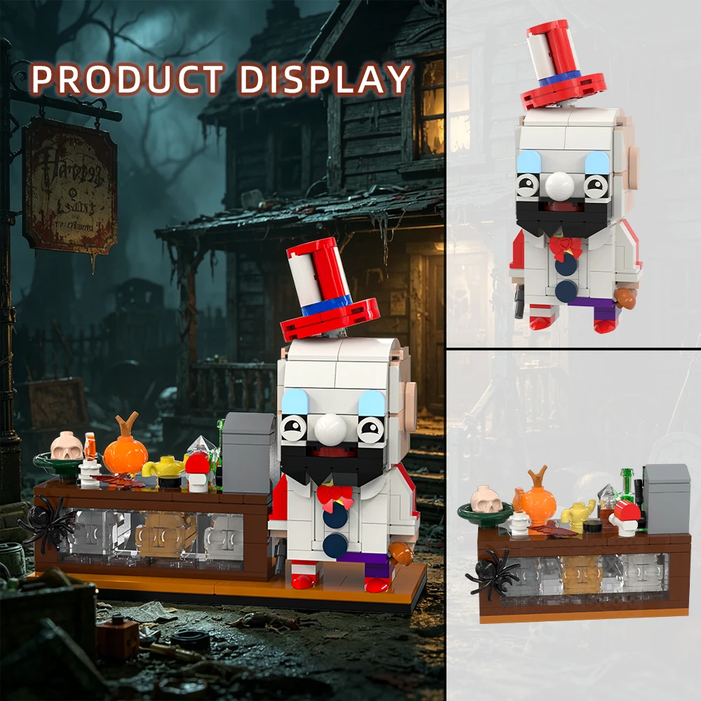 

Gobricks MOC Captain Spaulding Building Blocks Model House of 1000 Corpses Action Figures Bricks Assembly Toys Kids DIY Gifts