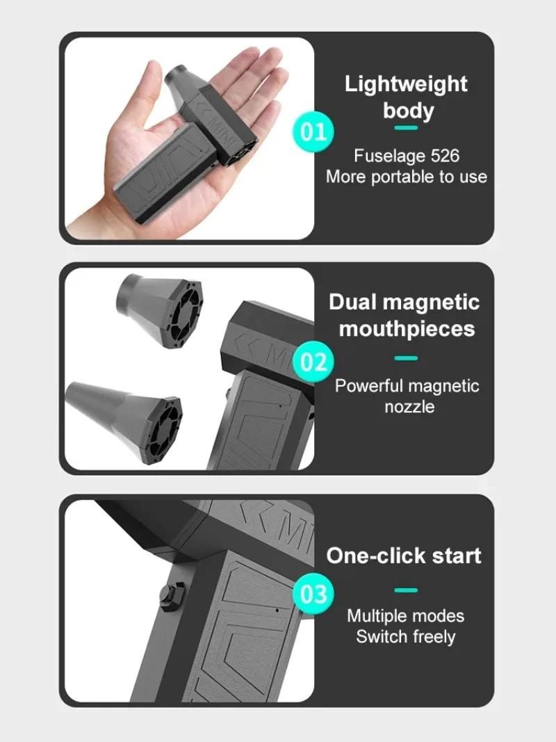مروحة عنيفة 200000 دورة في الدقيقة منفاخ هواء قوي مكنسة كهربائية للغبار من النوع C شحن رياح قوية 52 متر/الثانية منفاخ توربو نفاث بدون فرش #4