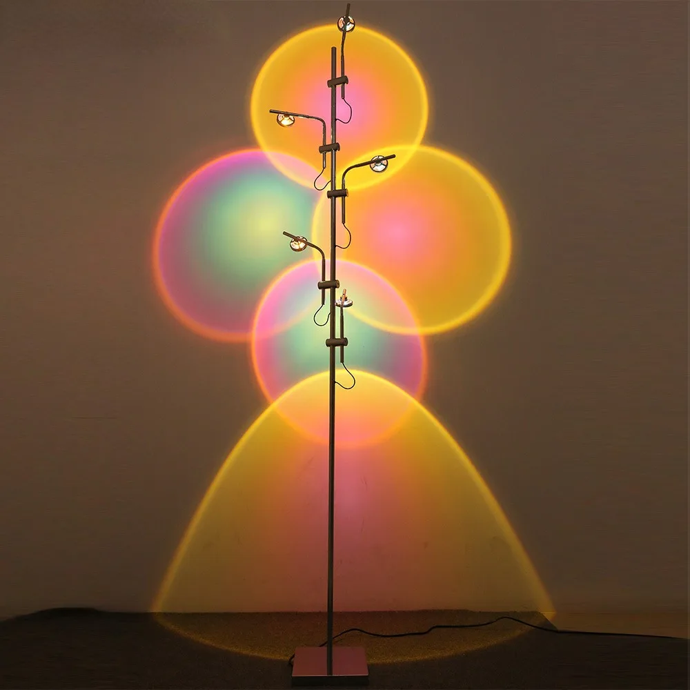 LED Floor Lamp Sunset Projection Led Light Standing Sunset Floor Lamp for Living Room Bedroom Decor Rgb Corner Lamp