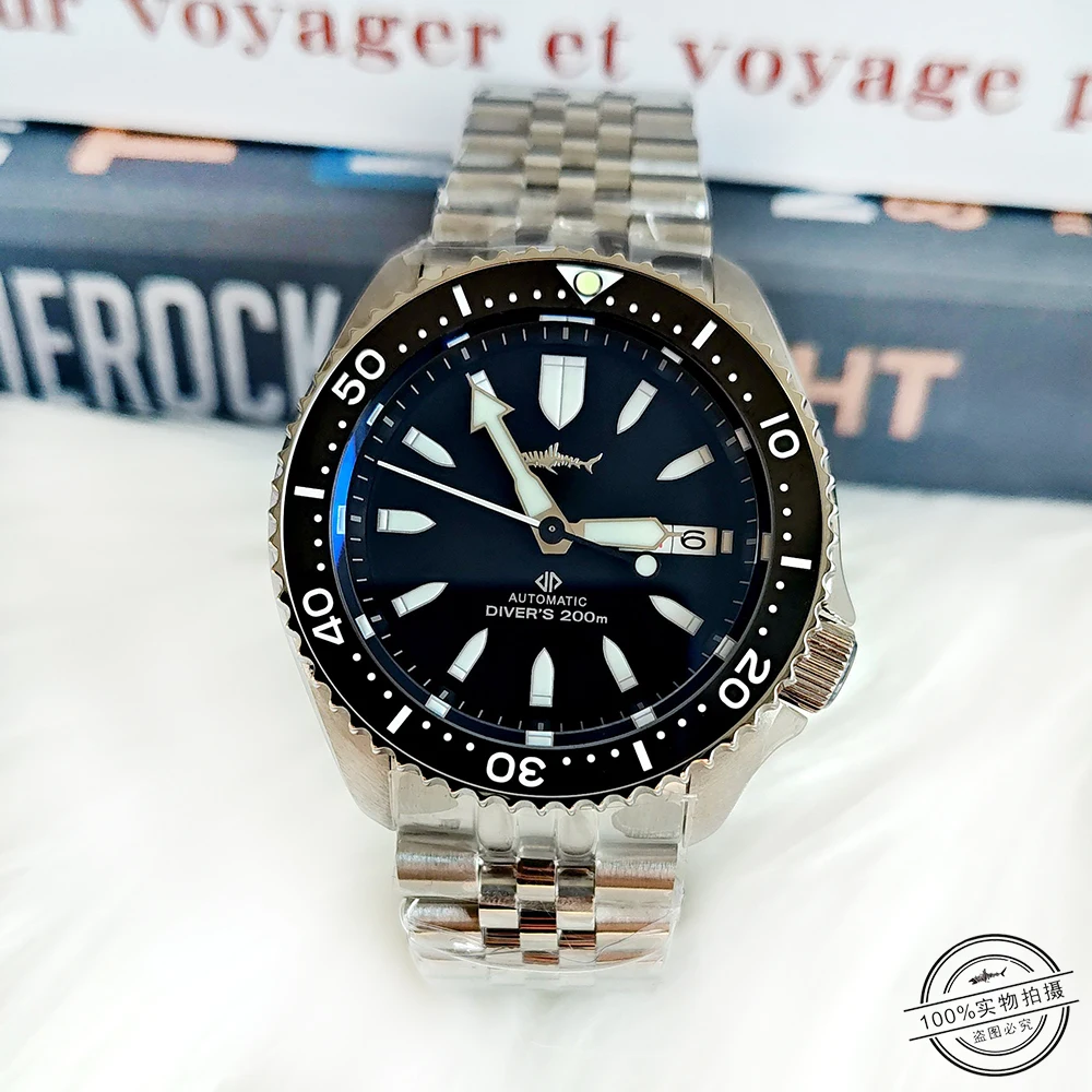 

Лимитированная серия 925, SKX007, механические часы с пулевидным диском, мужские светящиеся погружные водонепроницаемые часы