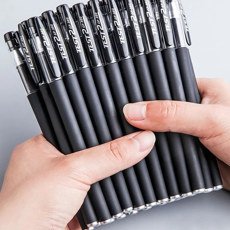 10pcs Gel Pen Black ink 0.5mm Refills Rods Bullet Tip Ballpoint Pens For School Office Exam Supplies Stationery Gel Pen Kawaii