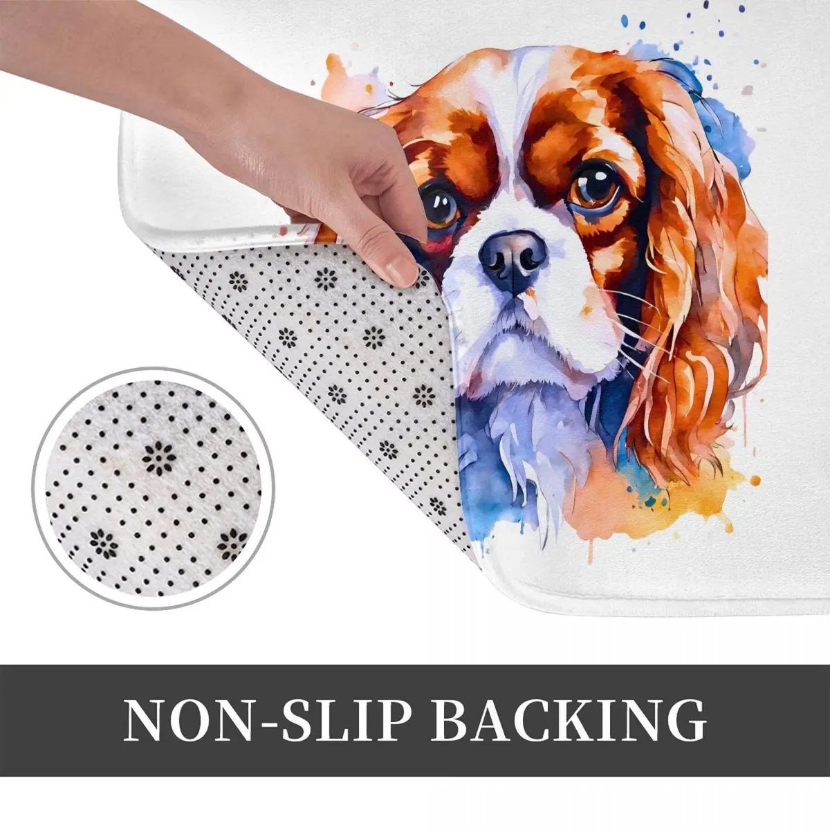 Cavalier King Charles Spaniel Floor Mat Kitchen Shower Door Dog Bath Mat Fast Dry Retro Bathroom Accessories Non Slip Toilet Mat