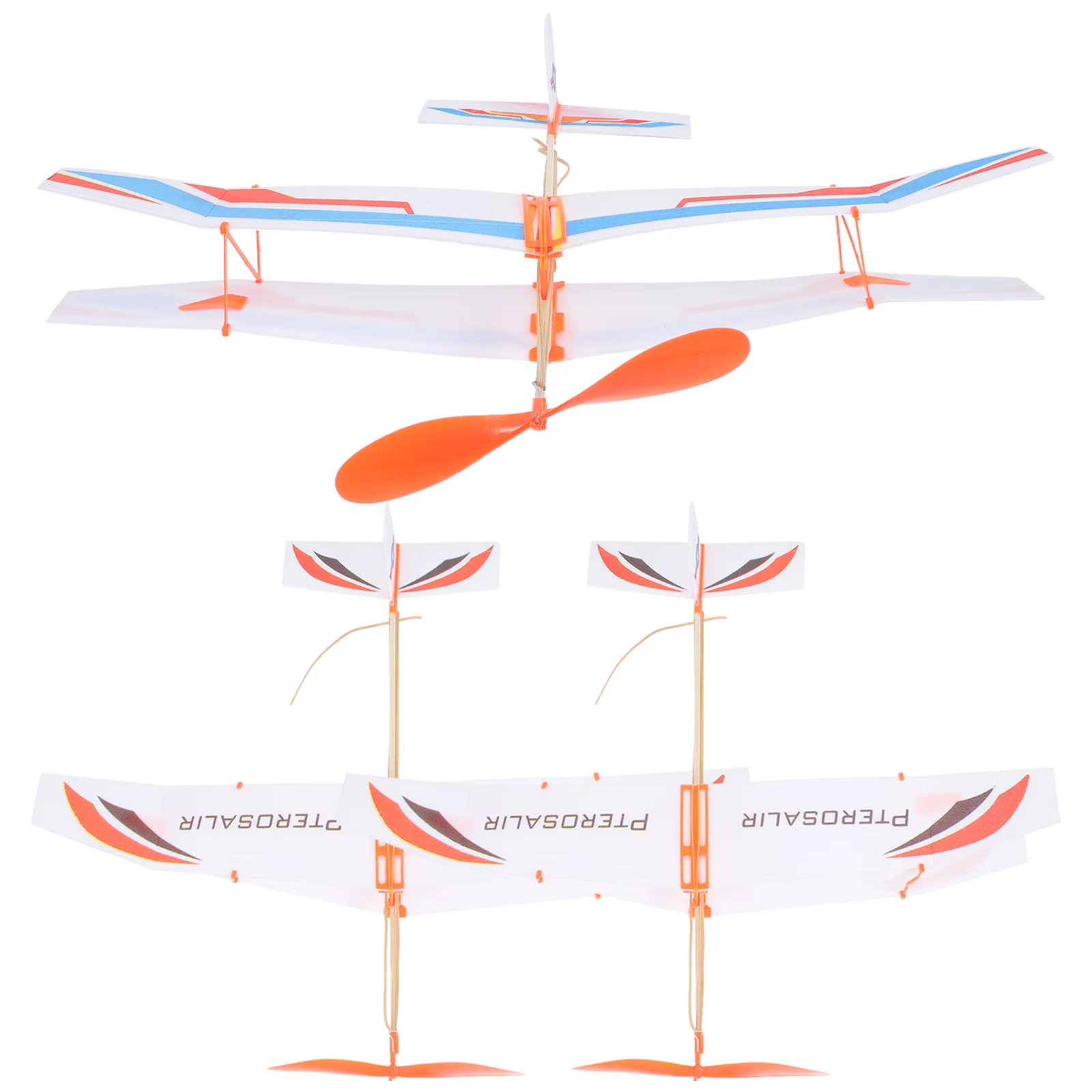 Rubber Band Biplane Kids Airplane Playthings DIY Glider Toys Powered Airplanes Models Assemble Aircraft Funny Educational