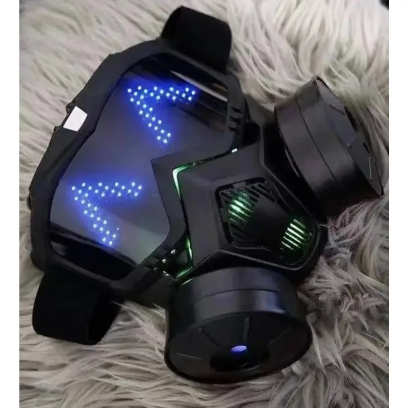 Everbright Store Luminous Analog Gas Mask Led Mask Built-in Bluetooth Programmable Text Animation Display Screen