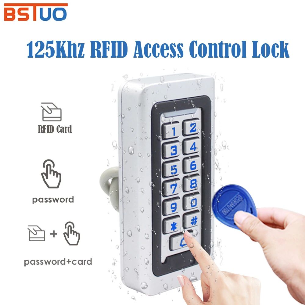 Metal Waterproof IP67 125khz Rfid EM Card Proximity Door Access Control Keypad System 1000 User For Outdoor Electric Door Lock