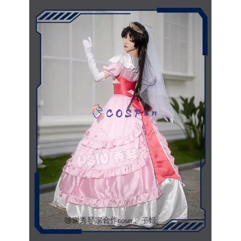 Disfraz de Detective Rachel Moore, vestido de princesa para el Día de Todos los Santos, guantes de Navidad, velo, accesorios, COSFun