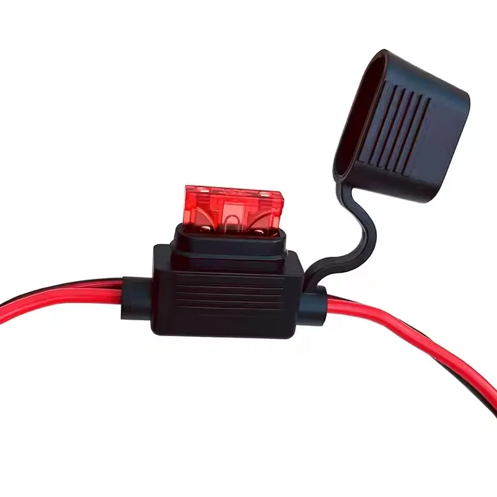 O-نوع محطة السيارة والدراجات النارية شحن البطارية 10A فيوز 60 سنتيمتر 18AWG محطة تمديد كابل إلى كابل SAE #6