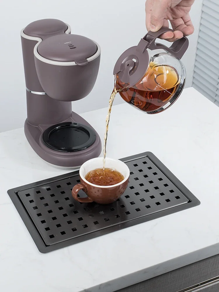 Black Nano Rectangular Stainless Steel Small Water Channel Middle Island Counter Bar Kitchen Tea Room Sink Mini Single Sink