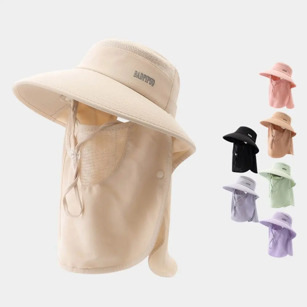 

Gifts UV Protection Women's Sun Protection Hat Wide Brim with Face Mask Summer Face Shield Neck Cap Adjustable Hiking Hat