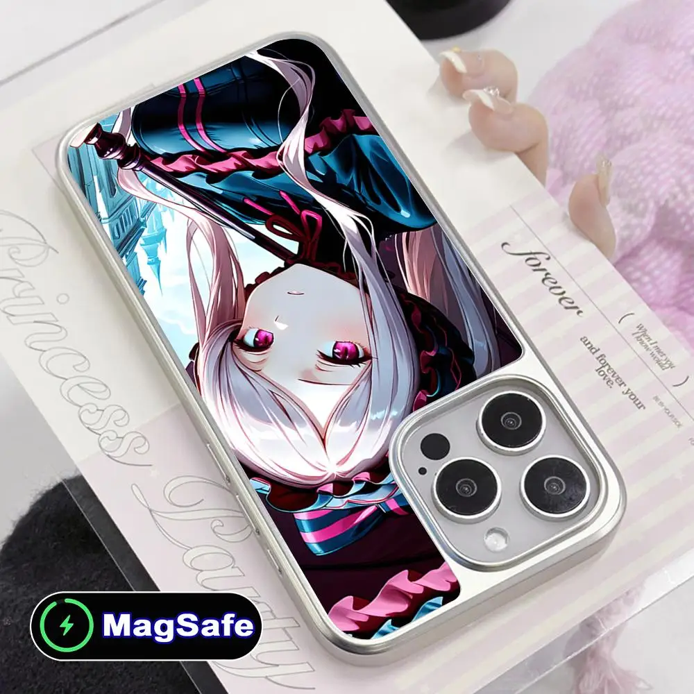 Funda para teléfono móvil Overlord Shalltear para iPhone 17 16 15 14 13 12 11 Air Pro Max Plus Magsafe cubierta colorida chapada en plata