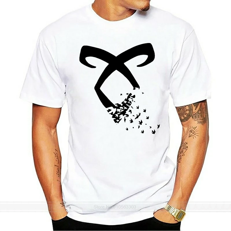 Fashion Shadowhunters Logo TV T Shirt Harajuku Clothes For Men O-neck Cotton Plus Size Short Sleeve Custom Men Shirts