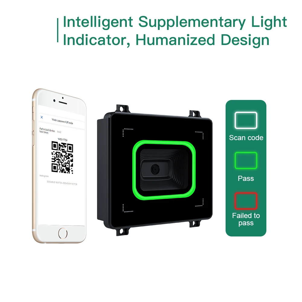 IP65 48V POE Embedded mini Ethernet cable  QR Code RFID card reader access control  QR code card reader