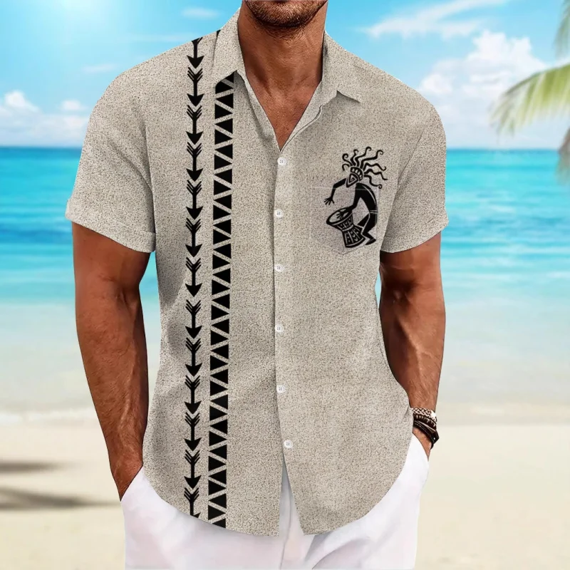 عبر الحدود حار بيع 2025New موضة الاتجاه عادية تنوعا Digital3DPrinted قمصان قصيرة الأكمام عادية قميص الصيف