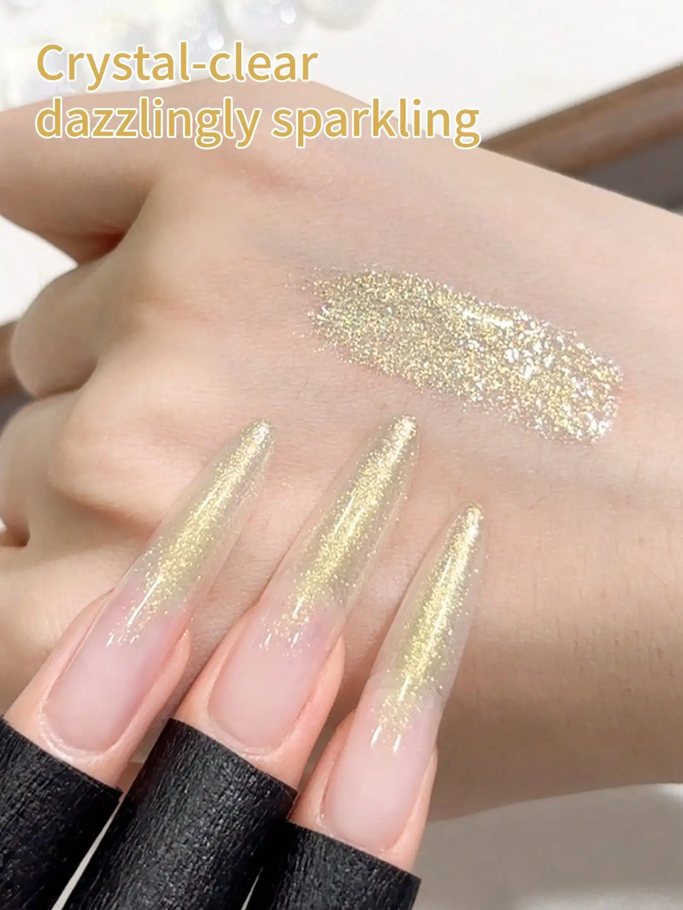 1Pc 15 ミリリットル Huali 妖精ゴールドグリッターカラージェルネイルポリッシュ半永久ネイルアート浸漬 UV LED ネイルサロン DIY ネイルサロンジェル用