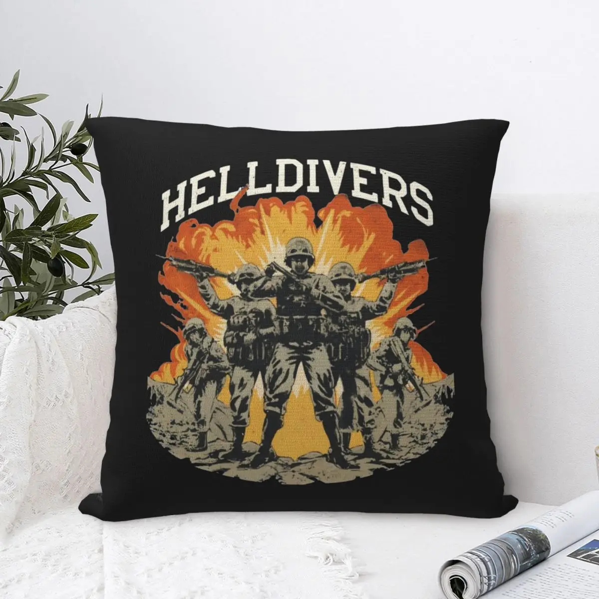 Helldivers Pillow Case Shooting Game Cushion Cover Fashion Polyester Decorative Throw Pillow Case Cover for Home 18