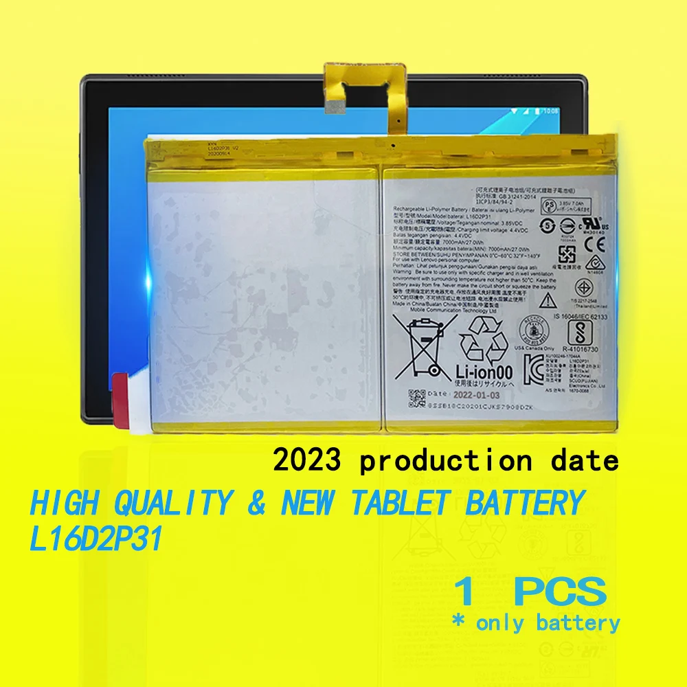 100% New L16D2P31 Battery For Lenovo TAB4 10 PLUS TB-X304L X304F TB-X704F X704L TB X705F X504F X504L Tablet 7000mAh With Tools