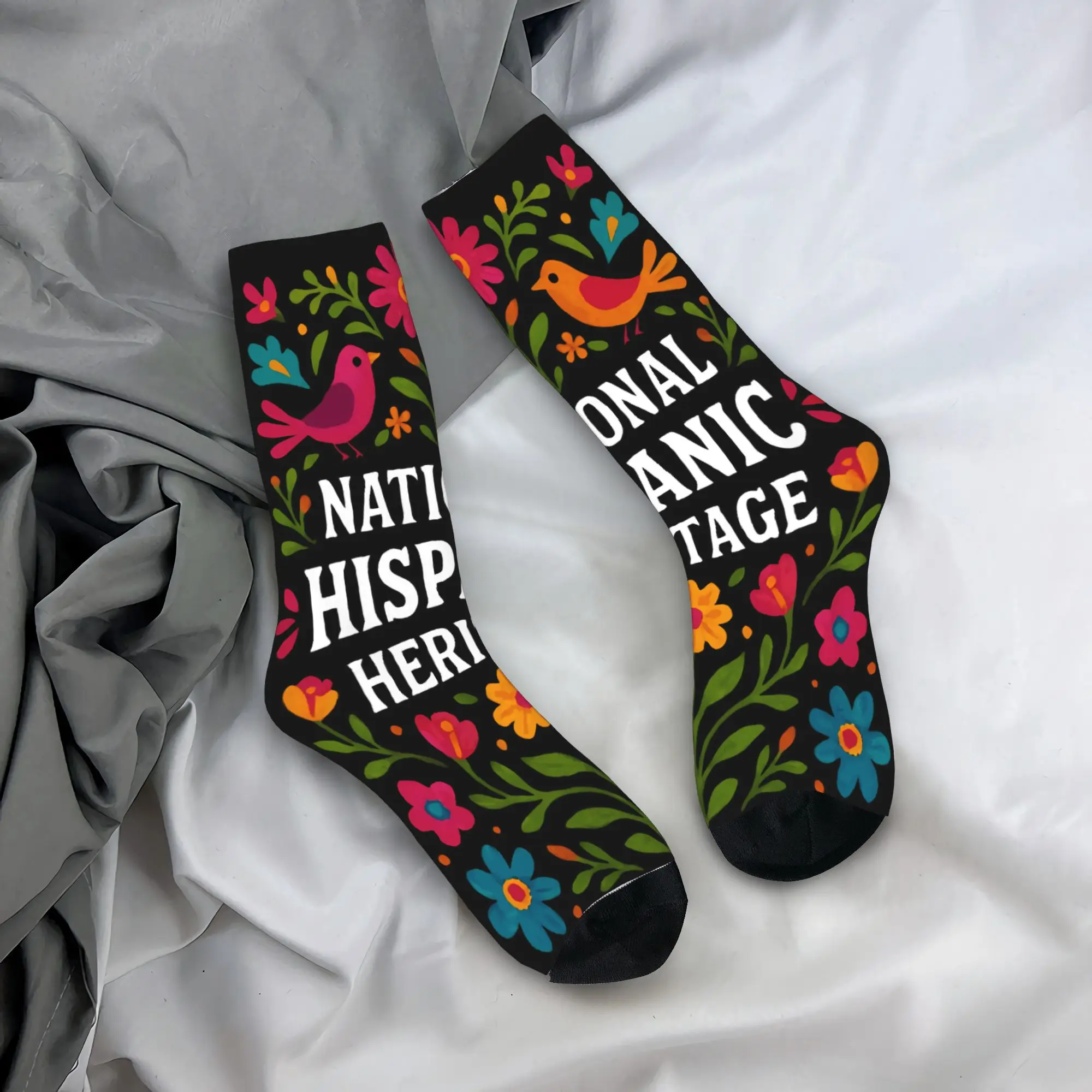 

Hispanic Heritage Month Art Design Socks Gothic Stockings Men Quality Running Socks Autumn Graphic Non-Slip Socks