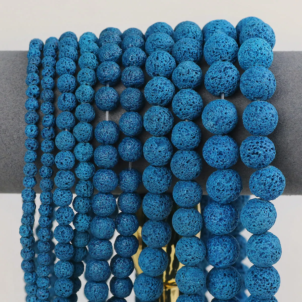 Peacock Blue Volcanic Lava Beads Natural Stone Round Spacer Beads For Diy Jewelry Making Bracelet Necklace Earring 4/6/8/10/12MM