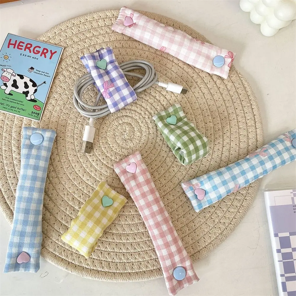 Flower Pattern Data Cable Management Reusable Cloth Data Cable Storage Tape Cute Removable Cable Fixing Straps for Home