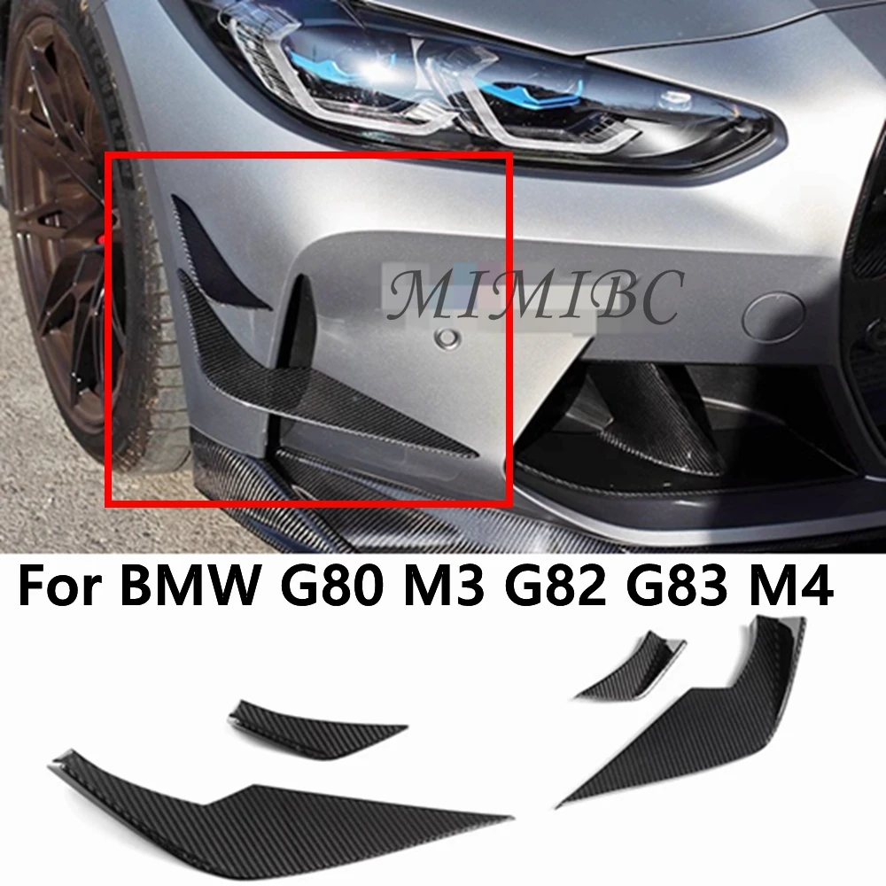 

For BMW G80 M3 G82 G83 M4 2020+ Carbon Fiber Front Side Air Vent Fin Spoiler Trim Intake Frame Cover Canard Lip Splitter