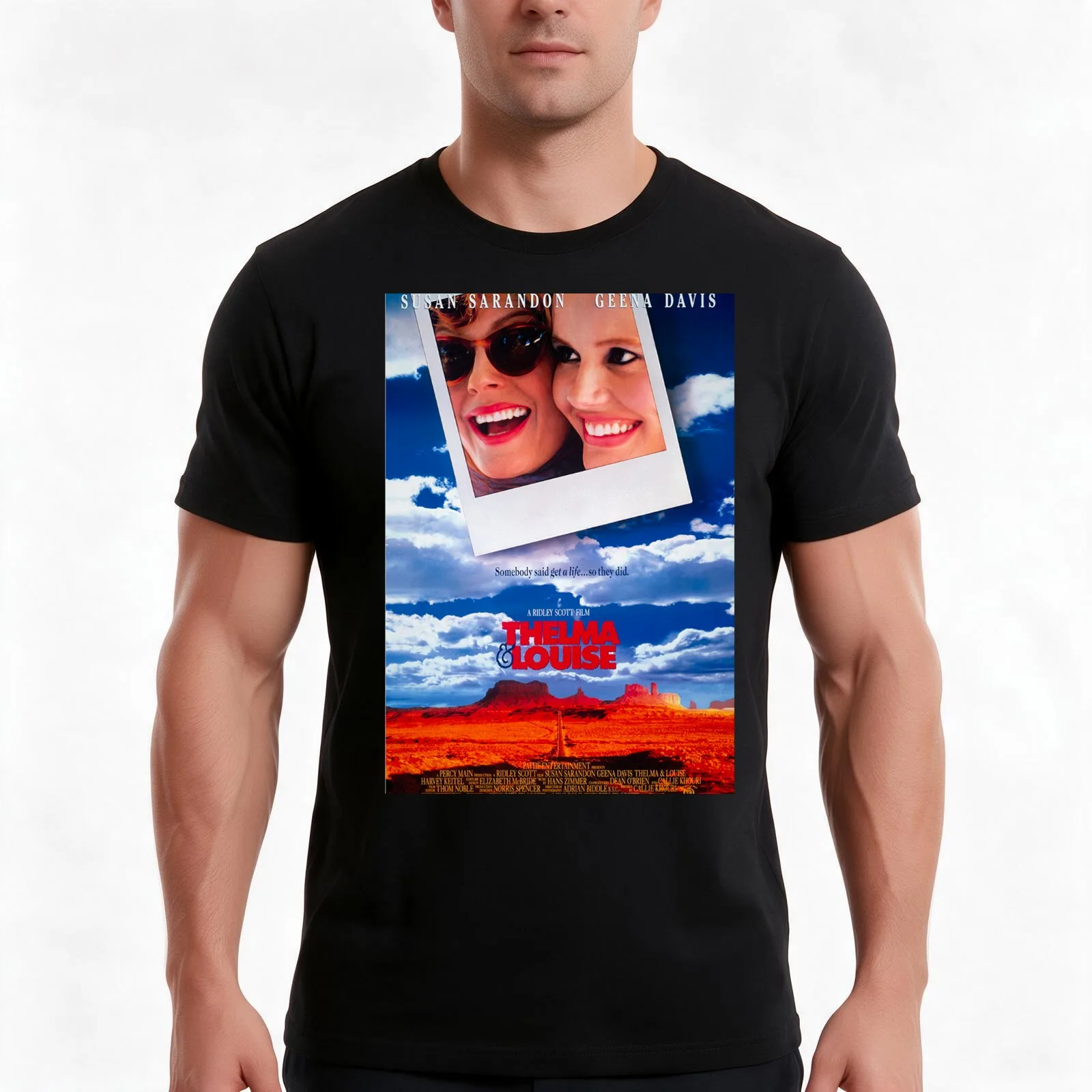 Thelma & Louise Movie Poster T-Shirt, Summer Casual Cotton Tee, Oversized Streetwear Tops, Vintage Graphic Print, 100% Cotton