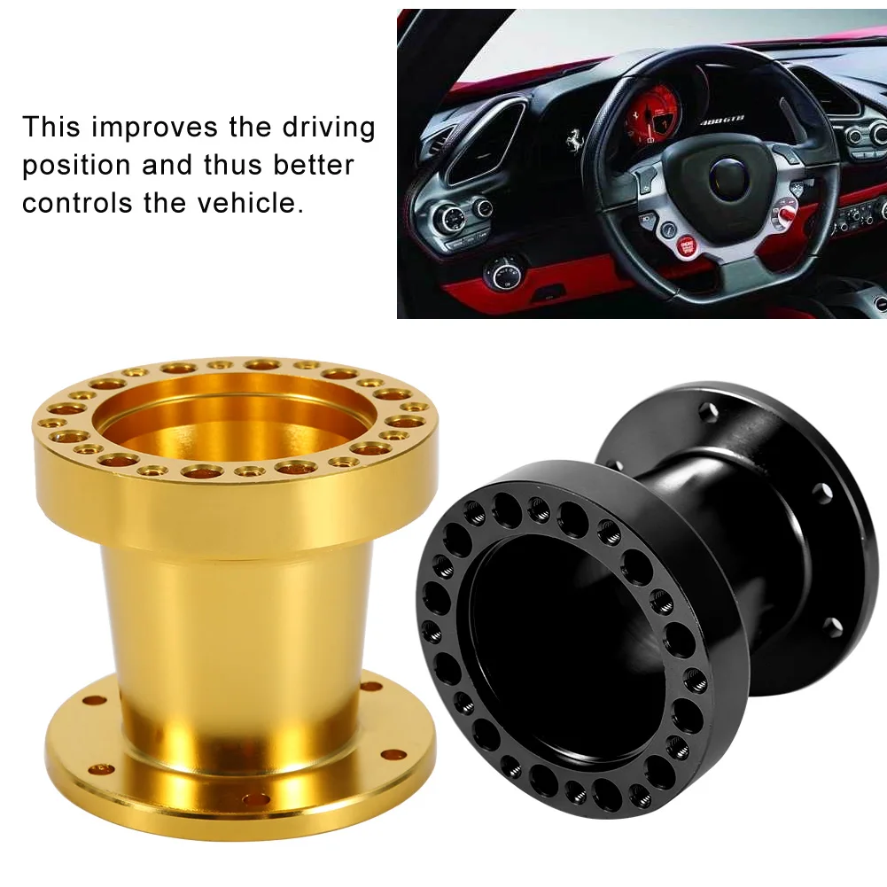 2 Colors 3inch Universal Car Steering Wheel Hub Aluminum Spacer Steering Wheel Hub Adapter Kit Car Steering Wheel Hub Adapter